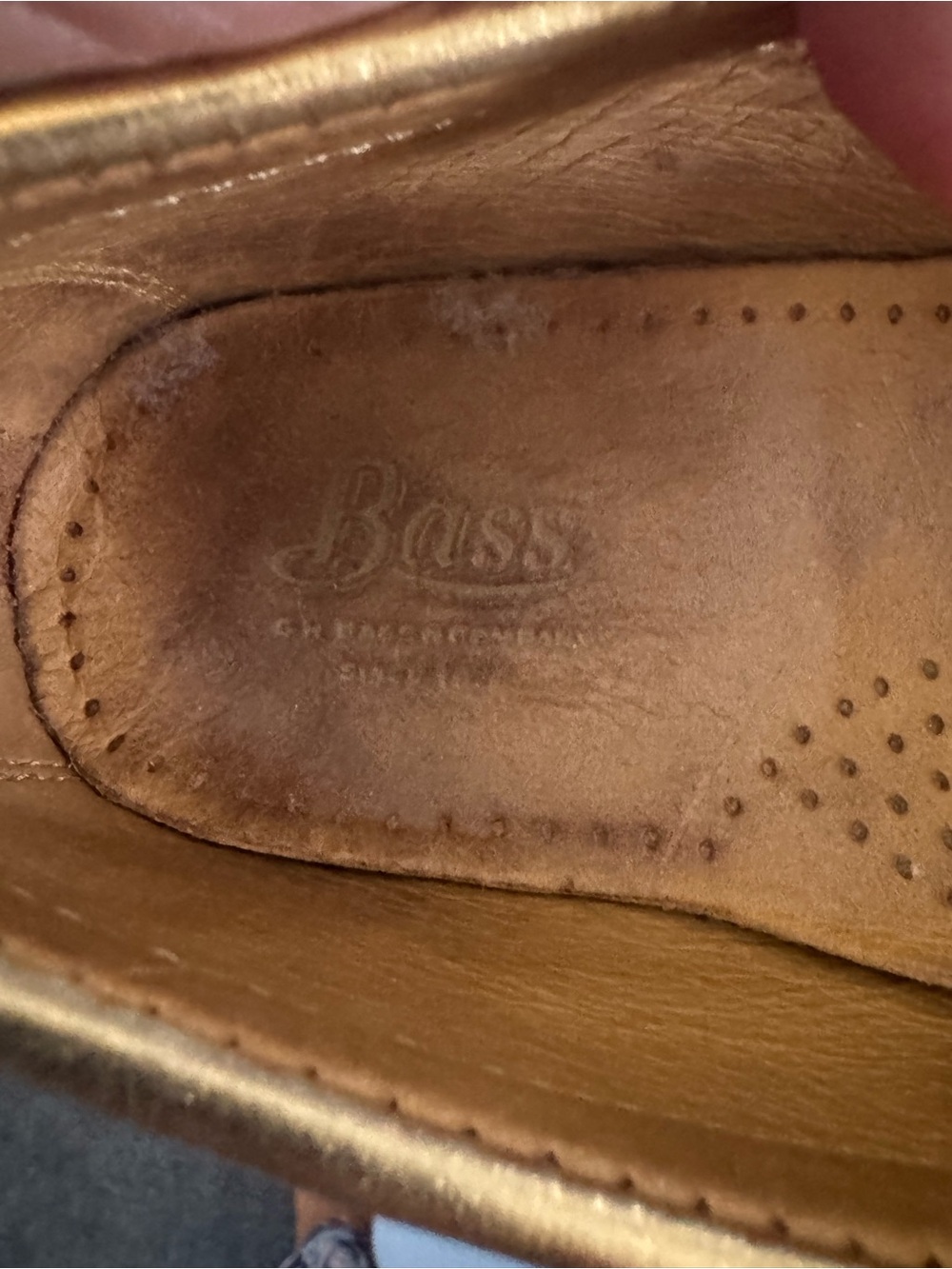 Bass Women's Metallic Gold Penny Loafers - Picture 4 of 7